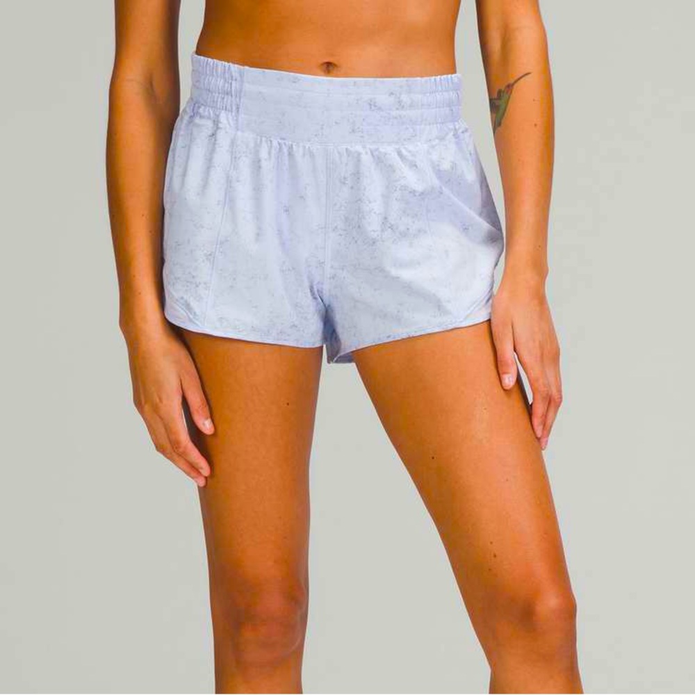 Lululemon Hotty Hot High Rise Lined Shorts 4” - Pastel Blue